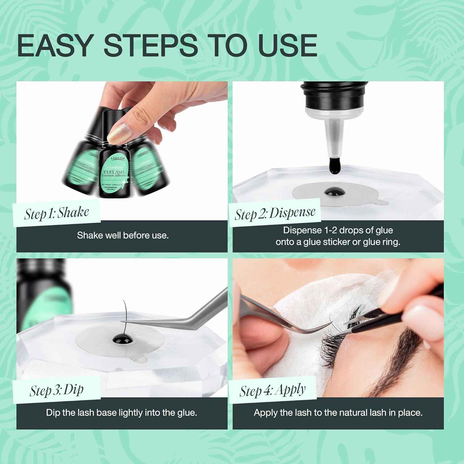 LASHVIEW Eyelash Extensions Glue 0.5s Drying Black Color