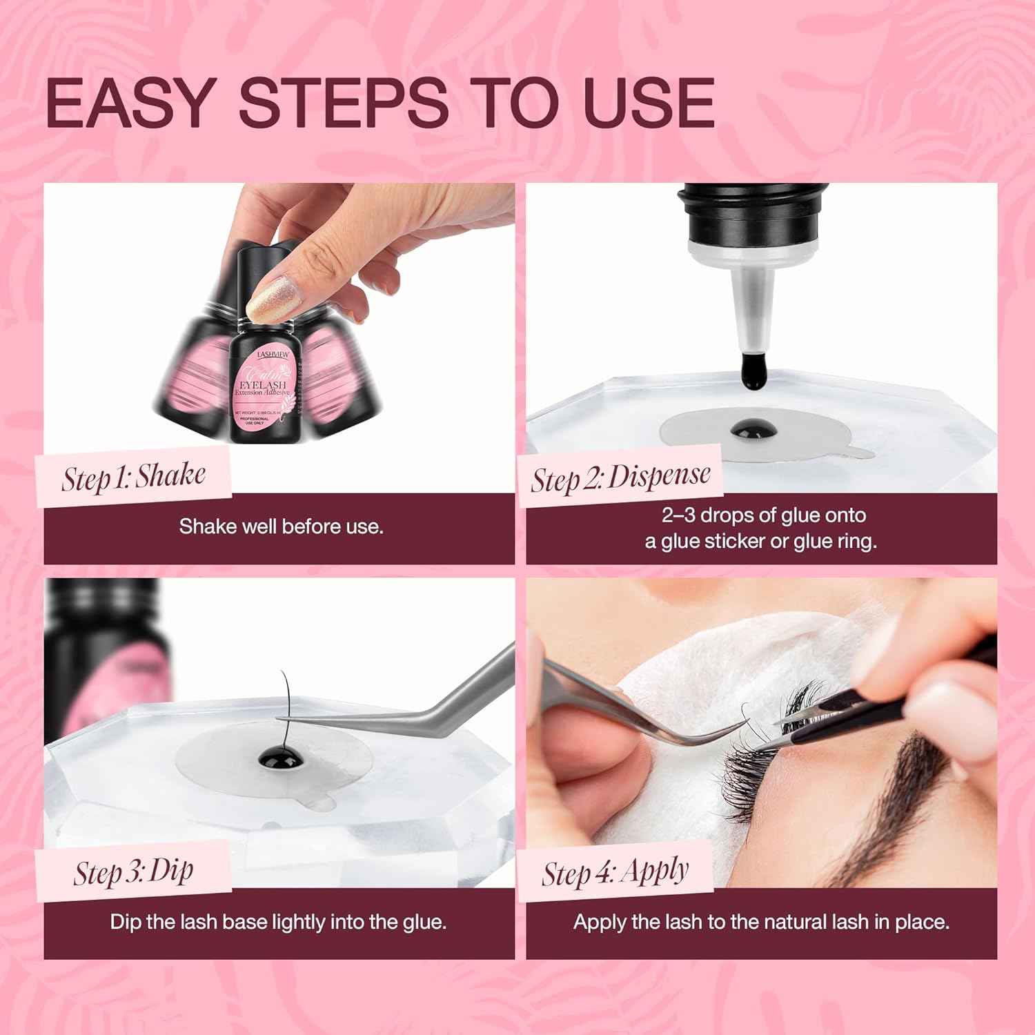 LASHVIEW Profesional Eyelash Extensions Glues 5ml