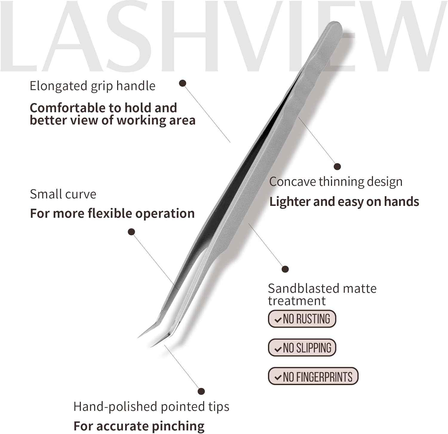 LASHVIEW Eyelash Extension Tweezers
