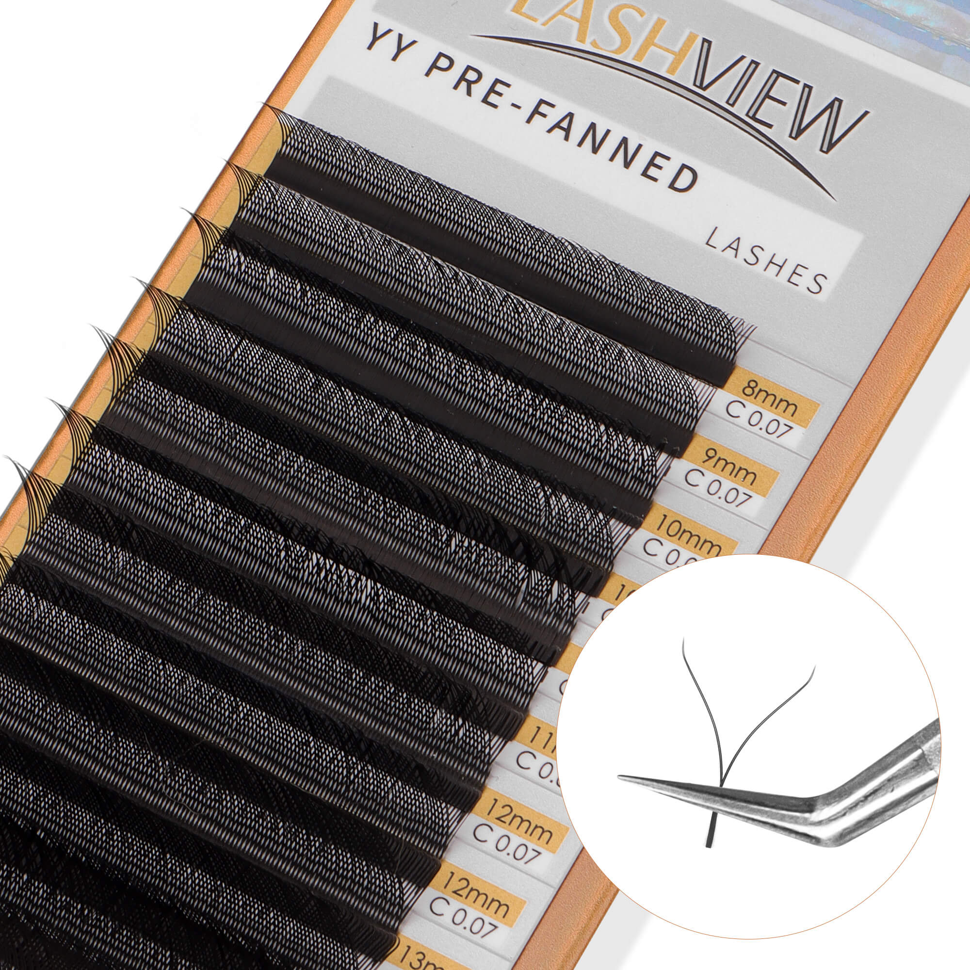 Pre-Fanned Eyelash Extensions 0.05mm (YY)