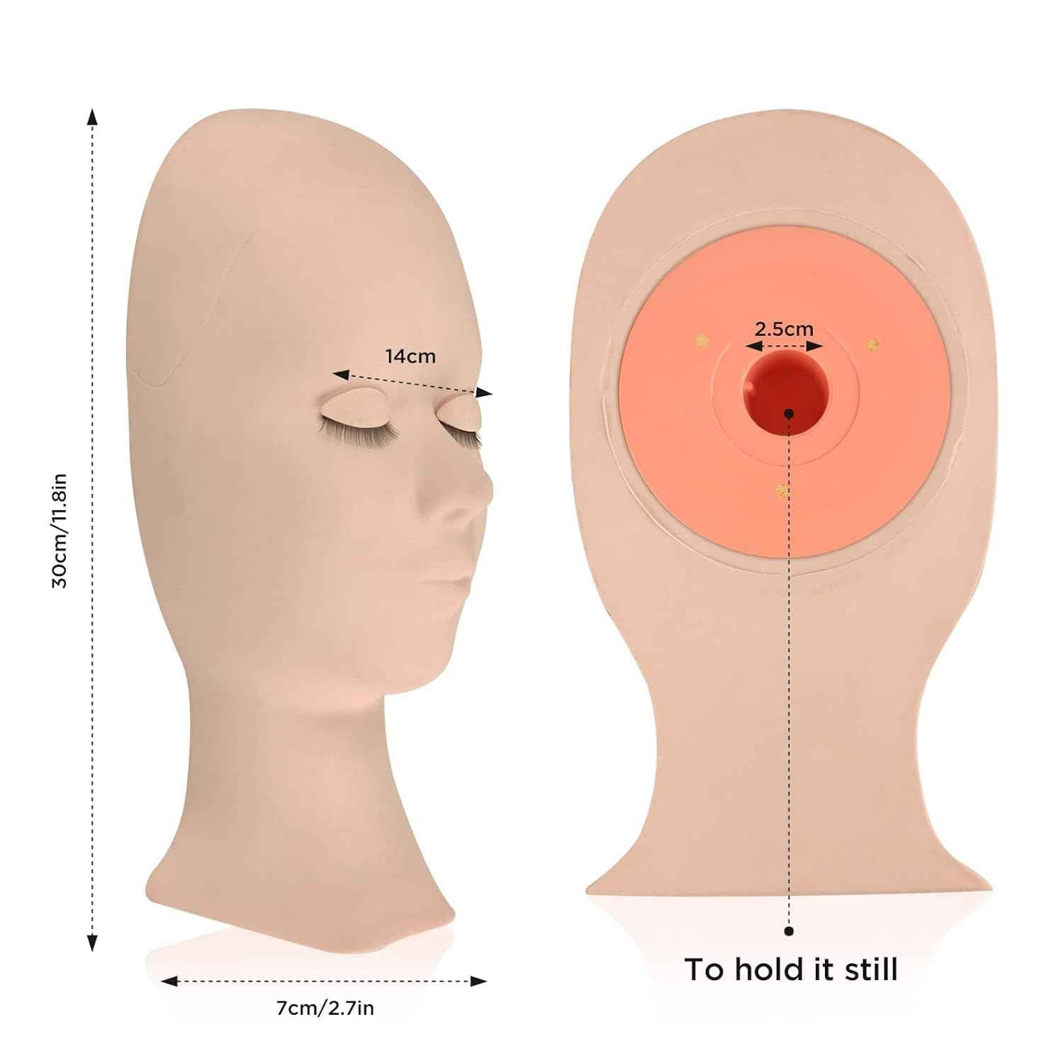 LASHVIEW Lash Mannequin Head with 4 Pairs Replaced Eyelids