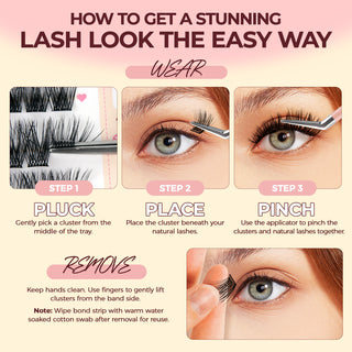 Lashview Self adhesive DIY Lash Extentions with Clear Glue Band Easy to Apply