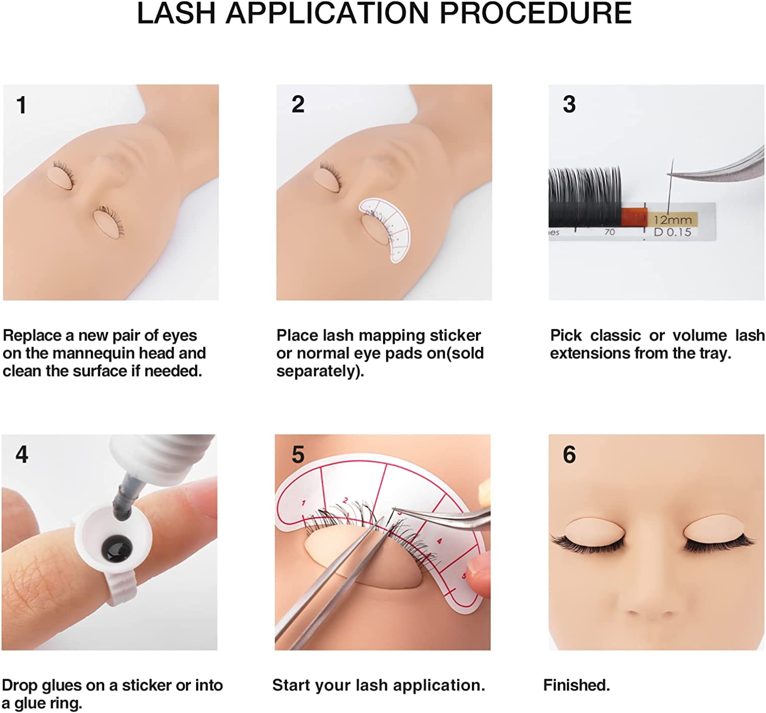 Eyelash Extension Starter Kit with Removable Eyelids-加密睫毛