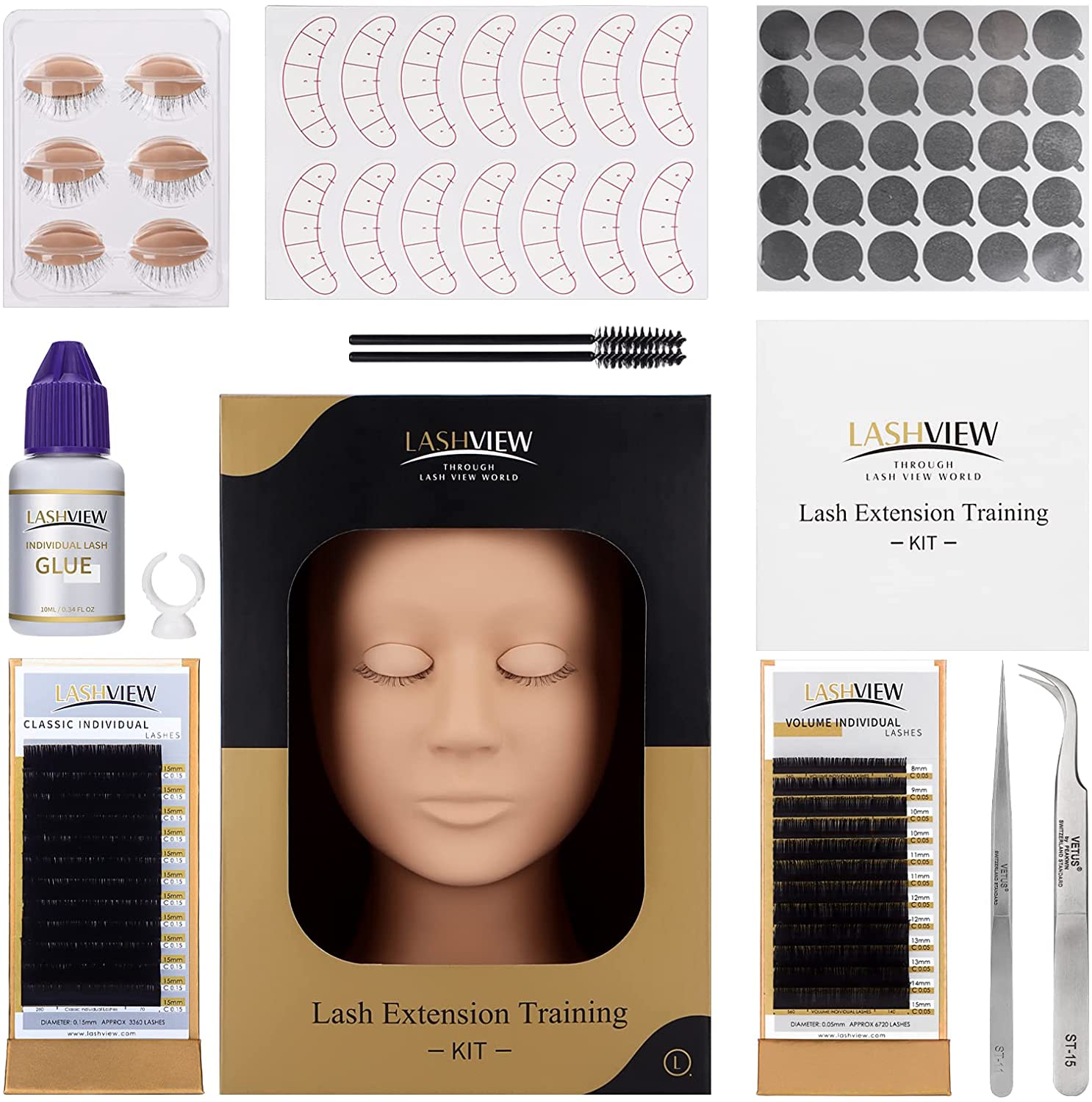 Eyelash Extension Starter Kit with Removable Eyelids